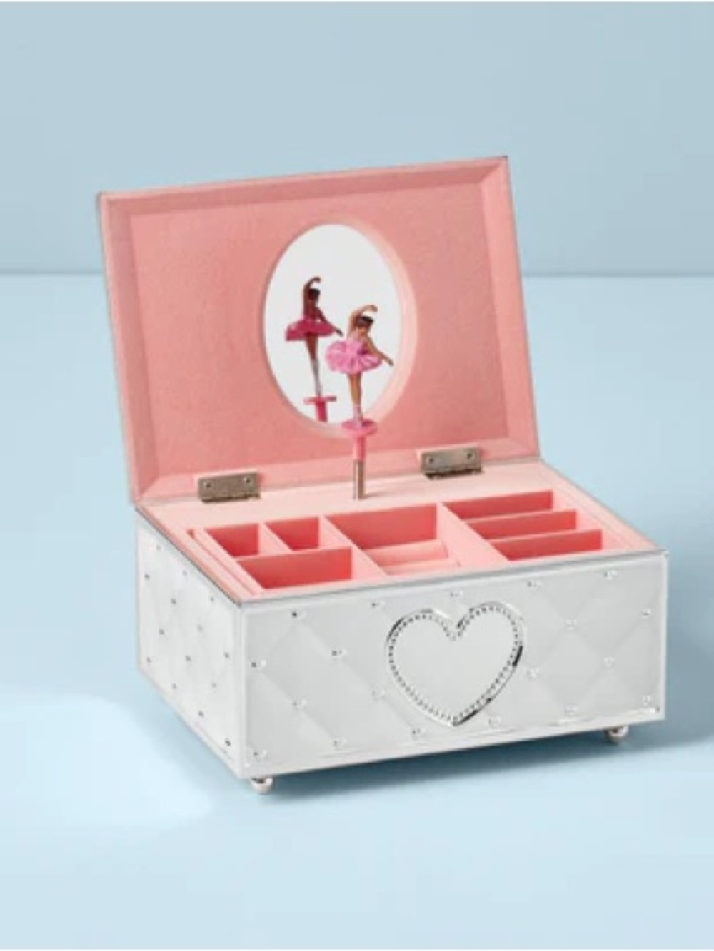Lenox Pink and White Musical Ballerina Jewelry Box
